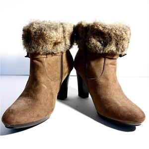 Dana Buchman Brown Faux Fur Ankle Boots
